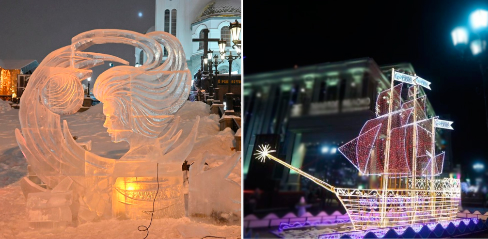 Новогоднее украшение Екатеринбурга