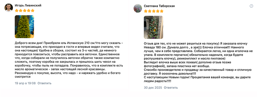 Отзывы покупателей о елках Max Christmas 3