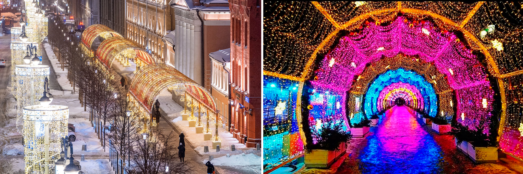 Новогоднее украшение Москвы: улицы