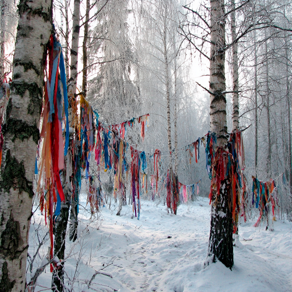 Украшенная береза