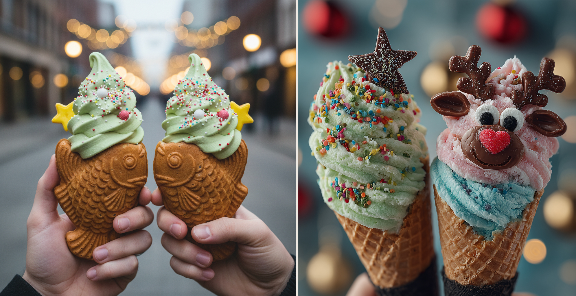 мороженое  на однотонных елках мороженое  на однотонных елках