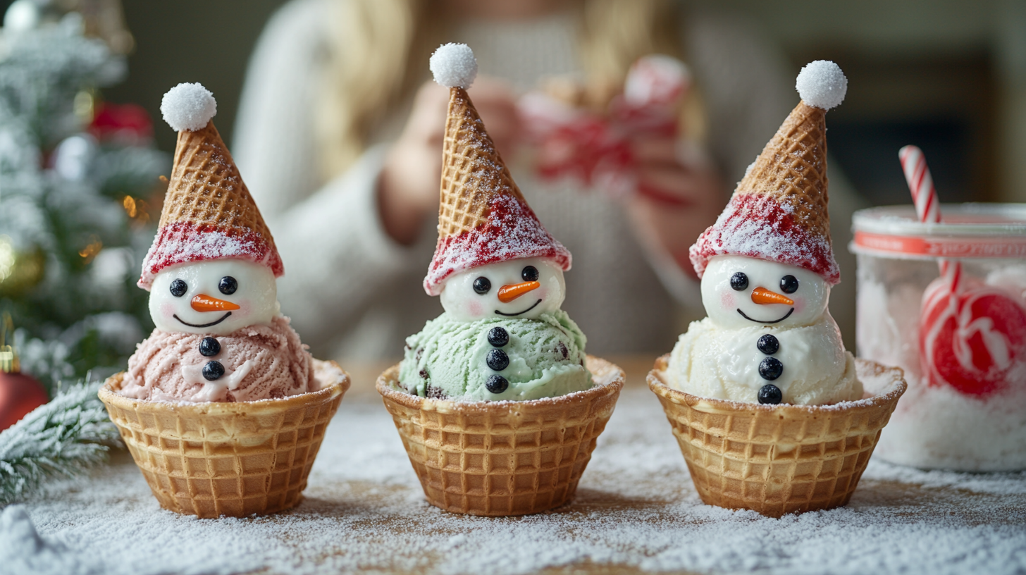 снеговик из мороженного снеговик из мороженного