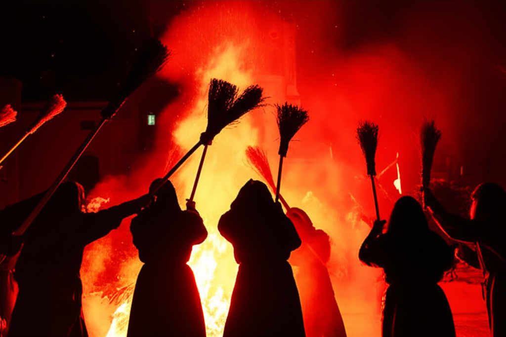 Новогодняя традиция: мётлы и ведьмы