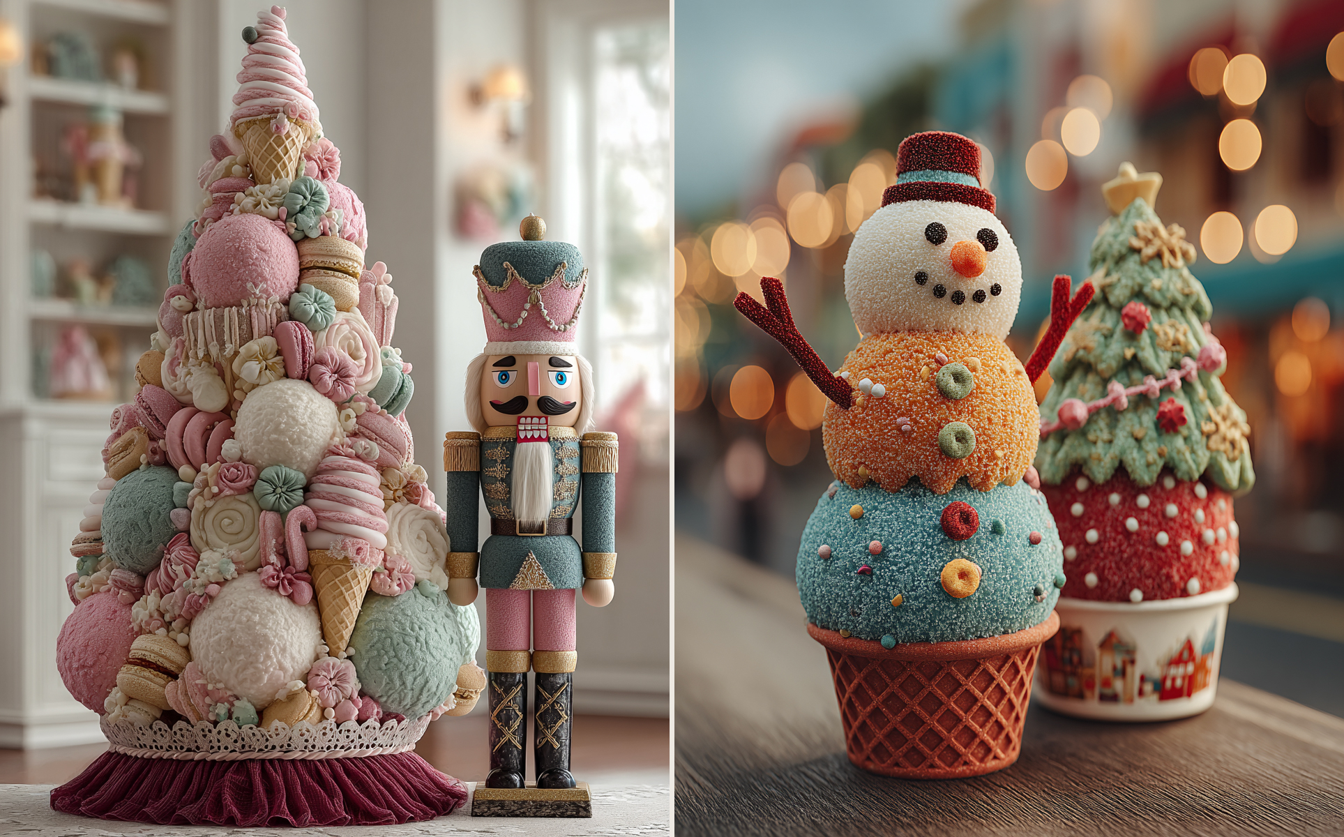 украшении елки и интерьера в стиле мороженного украшении елки и интерьера в стиле мороженного