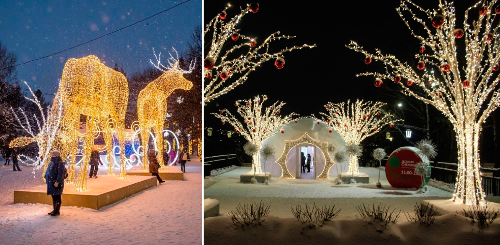 Новогоднее украшение Новосибирска: деревья