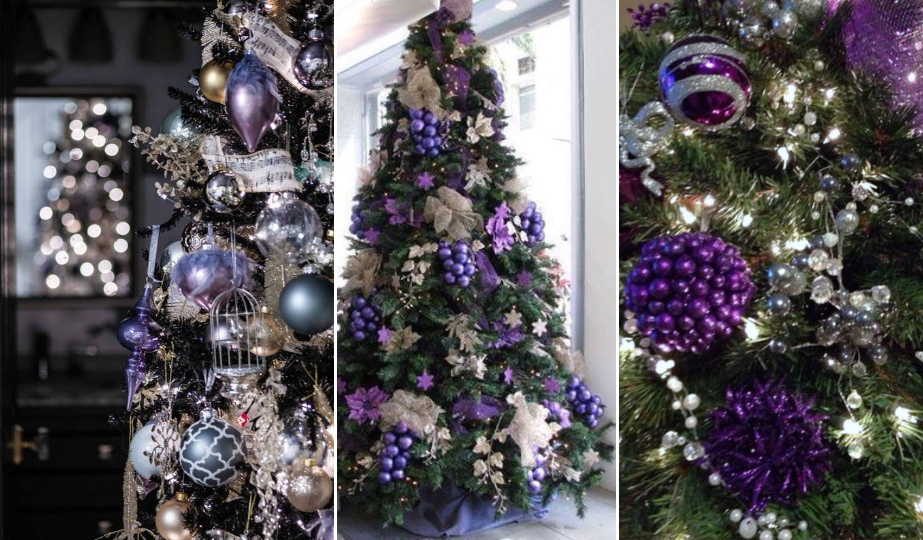 Как украсить елку в год черного кролика: фиолетовый цвет
