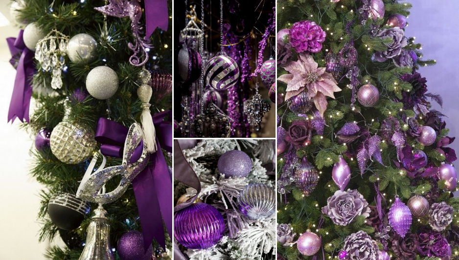 Как украсить елку в год черного кролика: фиолетовый цвет