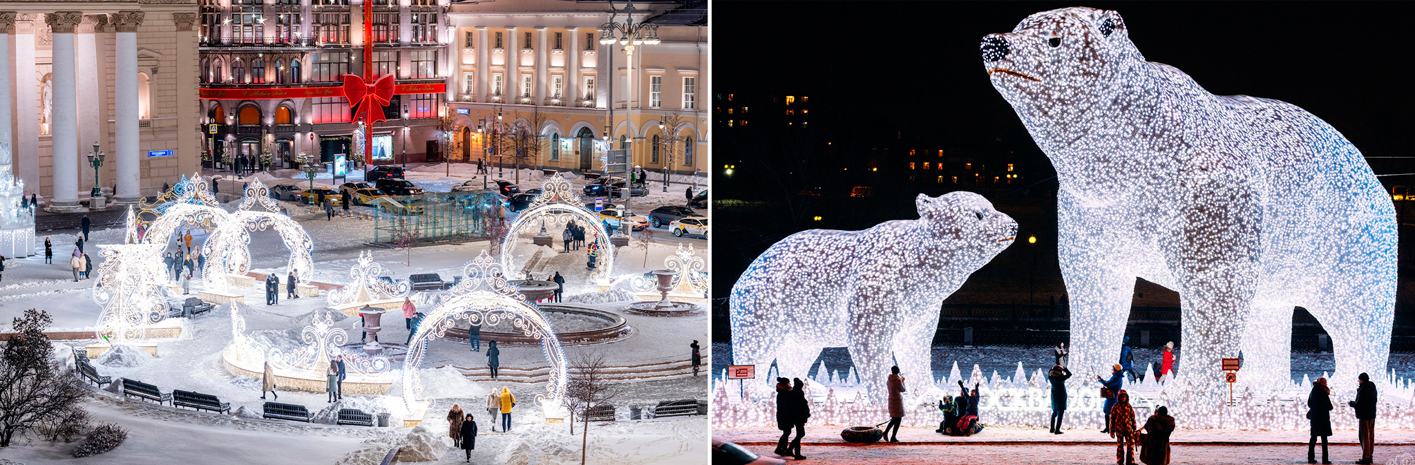 Новогоднее украшение Москвы: медведи