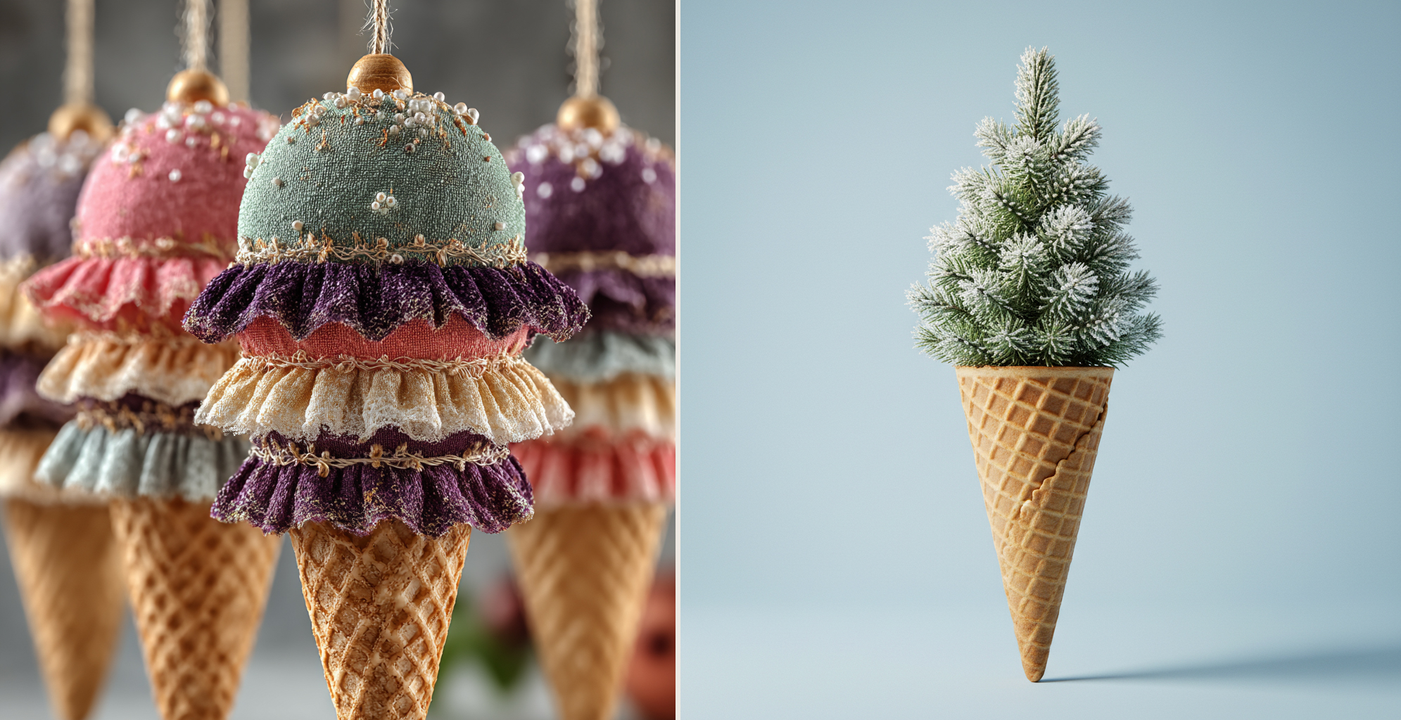 мороженное из ткани на елке мороженное из ткани на елке