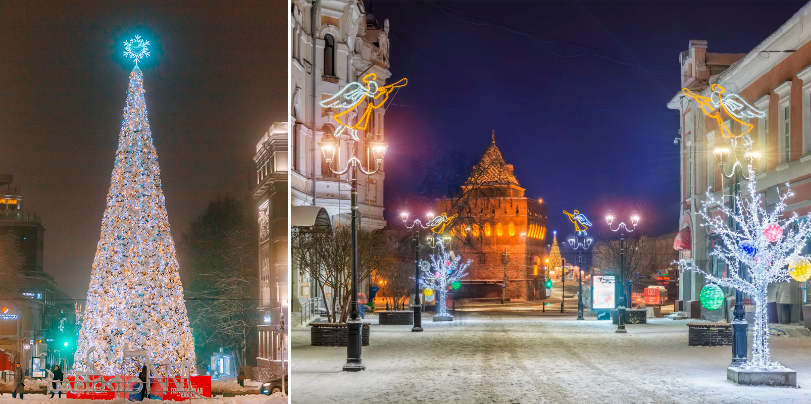 Новогоднее украшение Нижнего Новгорода: улицы