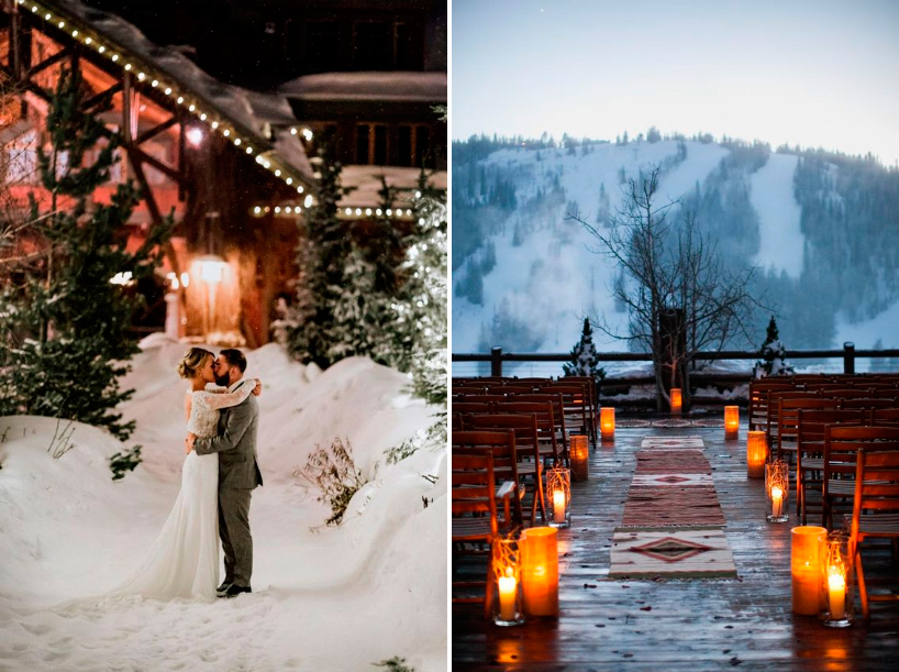 Свадьба зимой: лес и горы