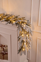 Гирлянда рождественская Романовская заснеженная с лампочками