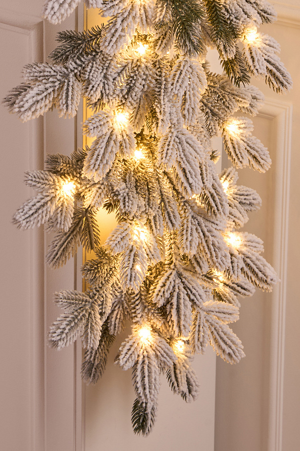 Гирлянда рождественская Византийская заснеженная с лампочками