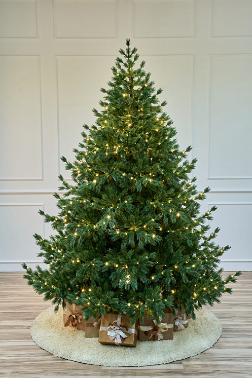 Ель с лампочками литая Таежная