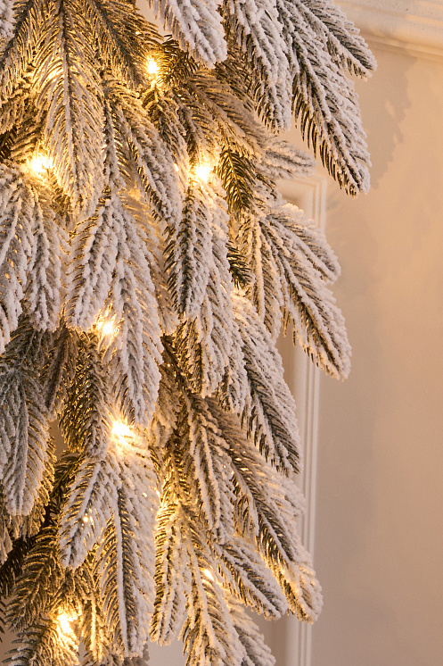 Гирлянда рождественская Романовская заснеженная с лампочками