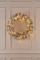 Венок Византийский заснеженный с лампочками