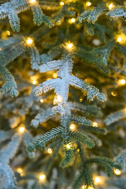 Ель искусственная Эми с лампочками заснеженная на штамбе