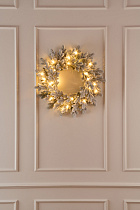 Венок Византийский заснеженный с лампочками