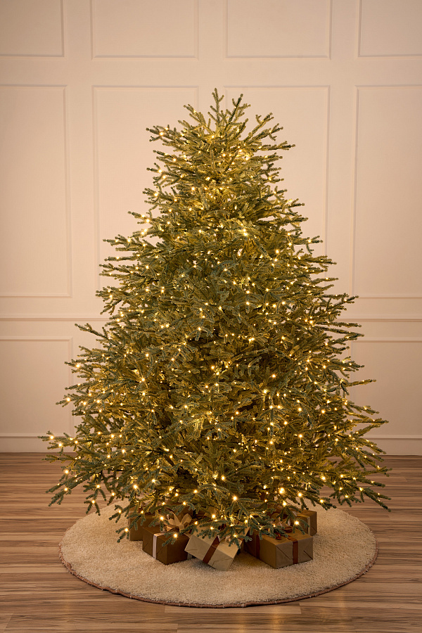 Ель голубая с лампочками литая Арко Элитная