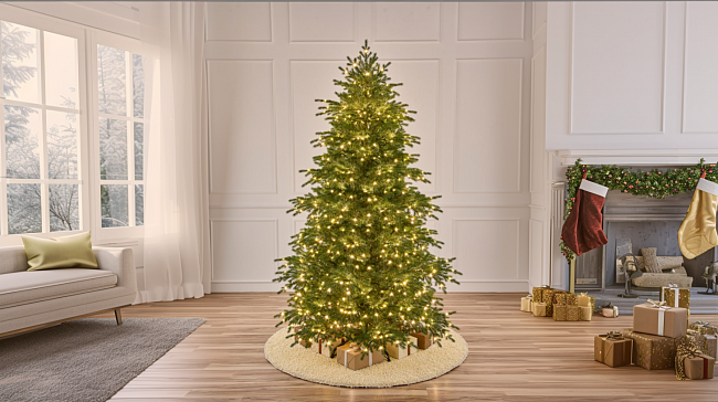 Ель с лампочками литая Мурманская