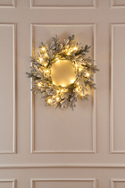 Венок Версальский заснеженный с лампочками