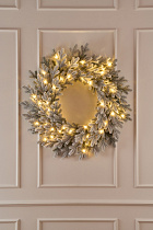 Венок Версальский заснеженный с лампочками