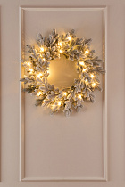 Венок Византийский заснеженный с лампочками