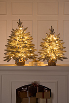 Ель настольная Романовская заснеженная с лампочками