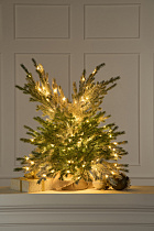 Ель Шуша настольная иней с лампочками