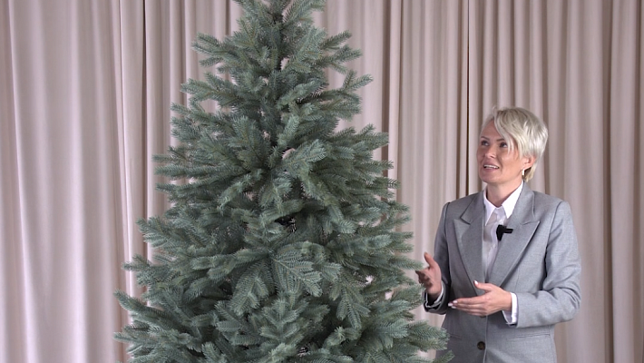 Ель искусственная литая Новгородская голубая