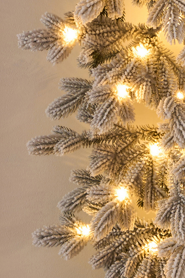 Гирлянда рождественская Византийская заснеженная с лампочками