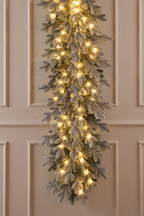 Гирлянда рождественская Версальская заснеженная с лампочками