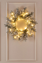 Венок Версальский заснеженный с лампочками