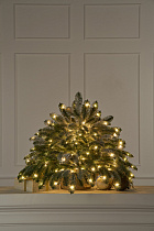 Ель Датская настольная заснеженная с лампочками